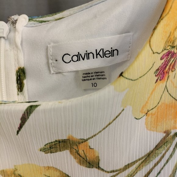 Calvin Klein sleeveless flower dress size 10 - Picture 3 of 4